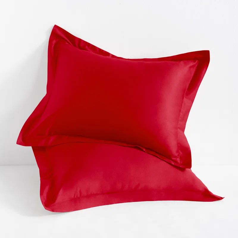Red Cotton Euro Hypoallergenic Pillow Shams, 26"x26"