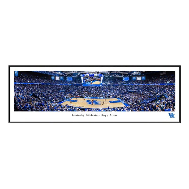 Kentucky Wildcats Basketball Panoramic Print in Black Floater Frame