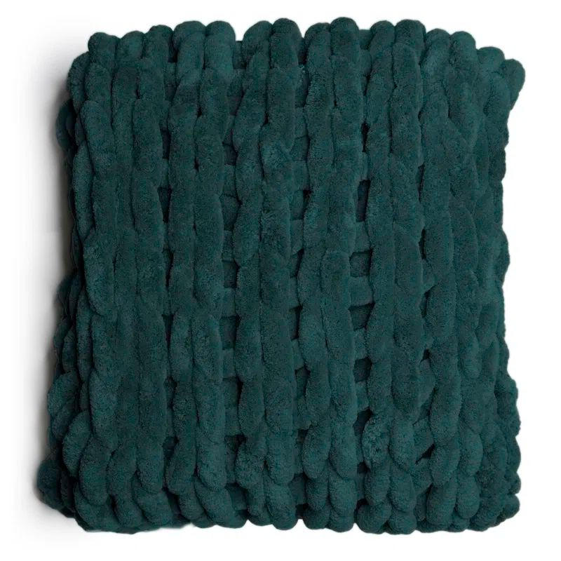 Plush Peacock Chenille Knitted Reversible Throw, 50" x 40"