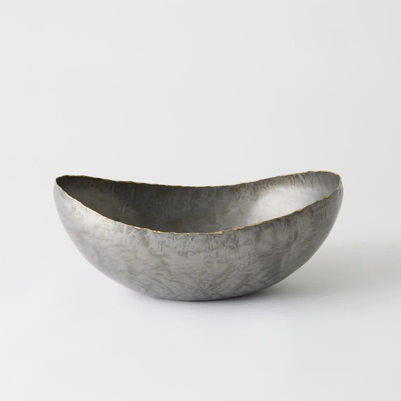Laforge Oval Lacquered Metal Decorative Bowl
