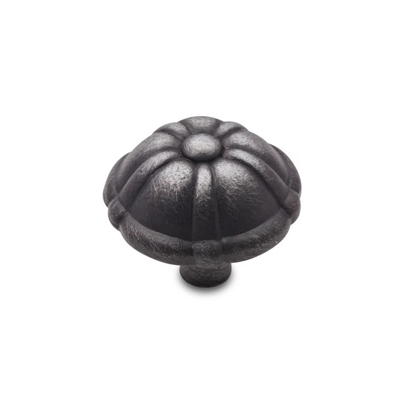 Small Round Distressed Nickel Brass Cabinet Knob