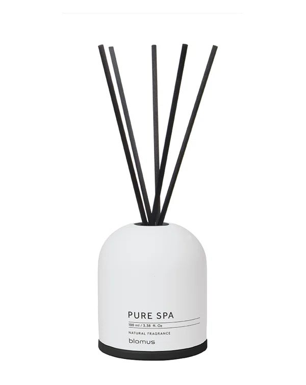 Lily White Glass and Concrete Reed Diffuser with Fruity Woodsy Spice Scent