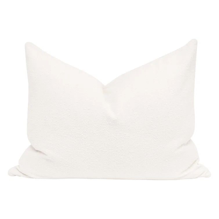 White Transitional 34" Essential Dutch Pillow Set with Boucle Fabric