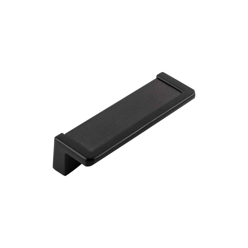 Matte Black Recessed Rectangular Cabinet Handle with Mounting Hardware