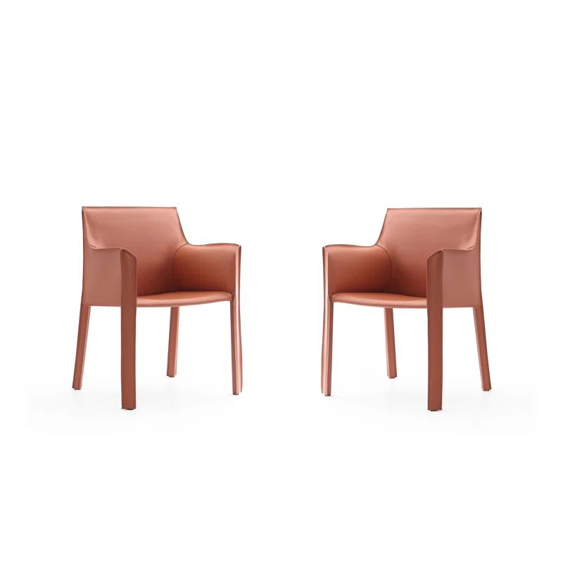 Vogue Clay Faux Leather High-Back Metal Armchair