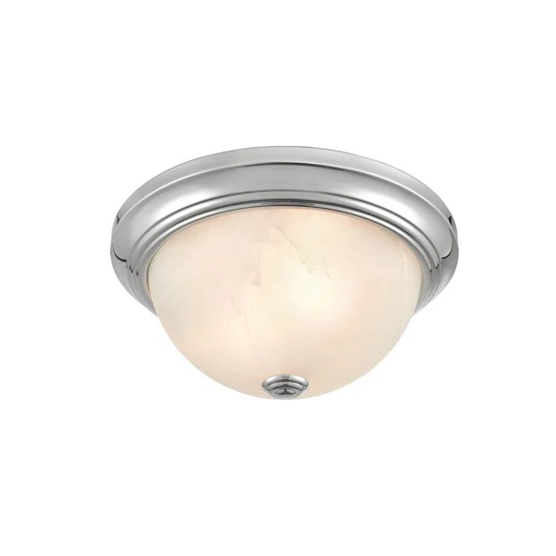 11" Chrome Glass Indoor/Outdoor Flush Mount Bowl Light