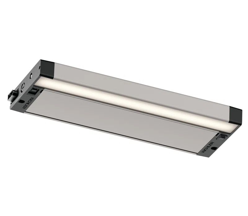 Polished Nickel 12" LED Under Cabinet Light with Dimmable White Shade