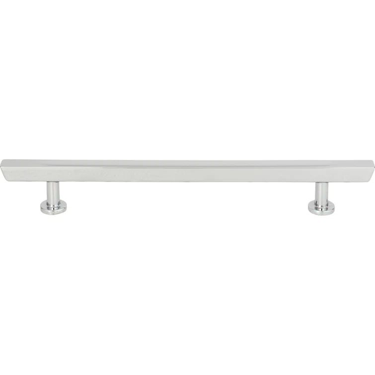Polished Chrome Mid-century Modern Bar Pull with Mounting Hardware