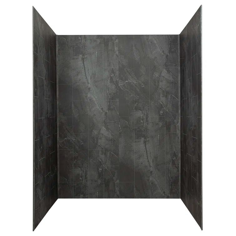 Cracked Slate Vinyl Shower Surround Kit with Matching Trims