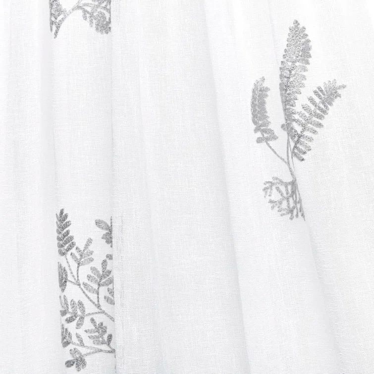 Gray Sheer Polyester Rod Pocket Window Panels, 54" x 63"