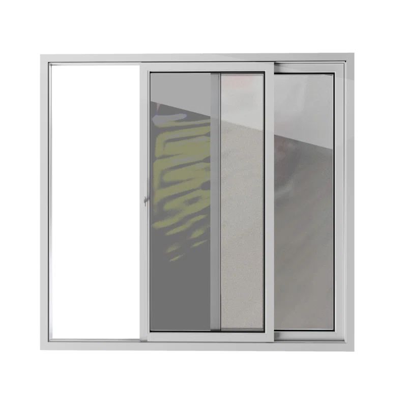 White Silk Steel Sliding Patio Door with Tempered Glass