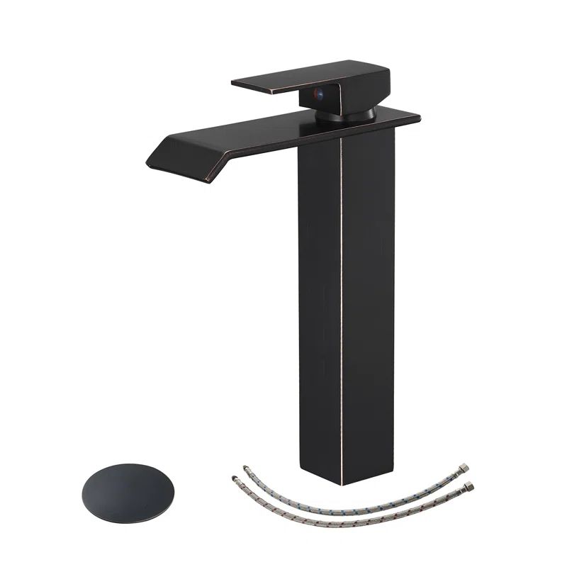 Oil-Rubbed Bronze Tall Vessel Sink Faucet with Drain Assembly