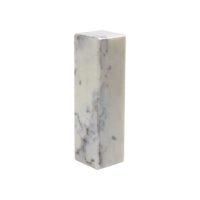Gray Marble Handmade Pedestal Riser, 14"