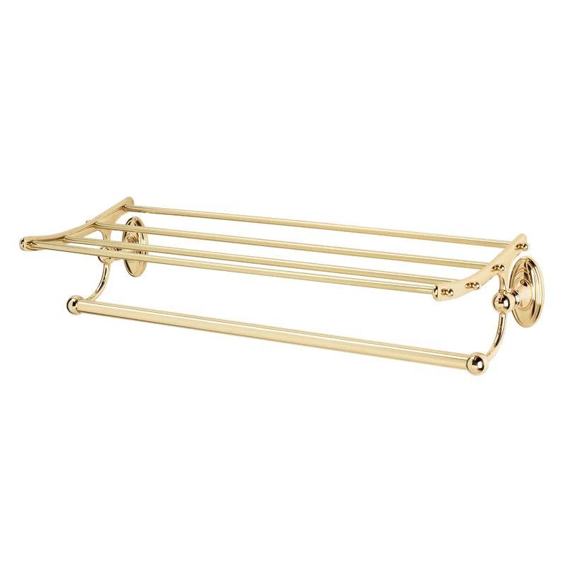 Classic Traditional Antique English Wall Mounted Shelf with Towel Bar