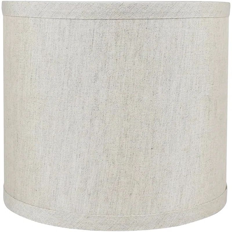 Oatmeal Linen Drum Lamp Shade with Nickel Fitter, 8"