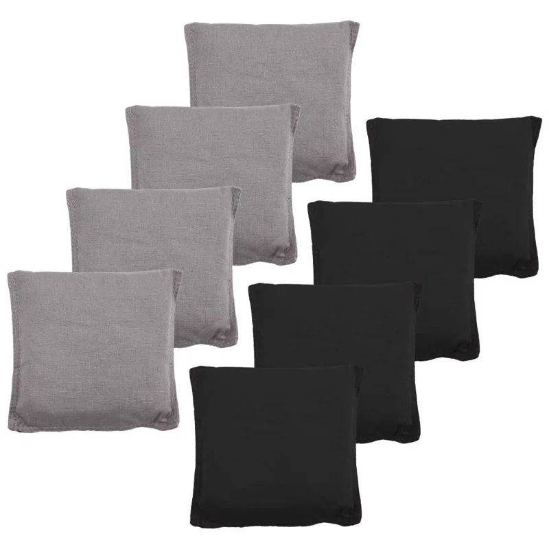 Gray and Black Regulation Size Cornhole Bean Bags Set