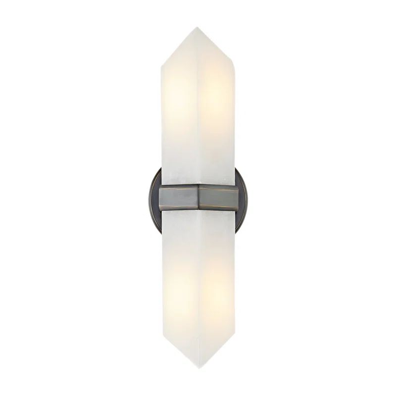 Valencia Urban Bronze 15'' Alabaster Stone 2-Light Vanity Light