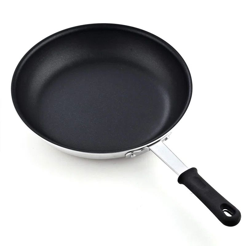 8-Inch Black Non-Stick Aluminum Fry Pan with Silicone Grip