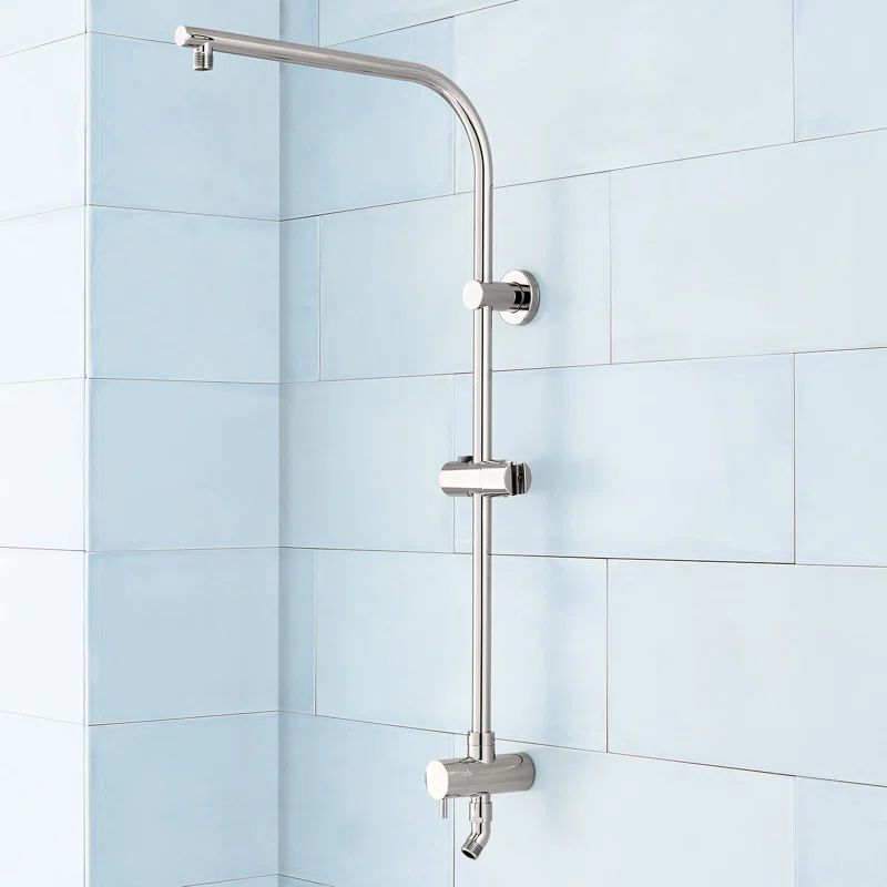Chrome Adjustable Height Wall Mounted Shower System with Brass Lever Handle