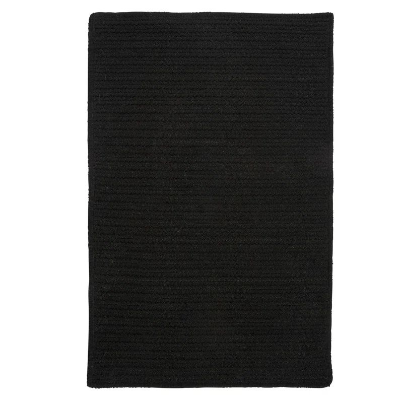 Handmade Black Wool Blend Reversible Runner Rug 2' x 12'
