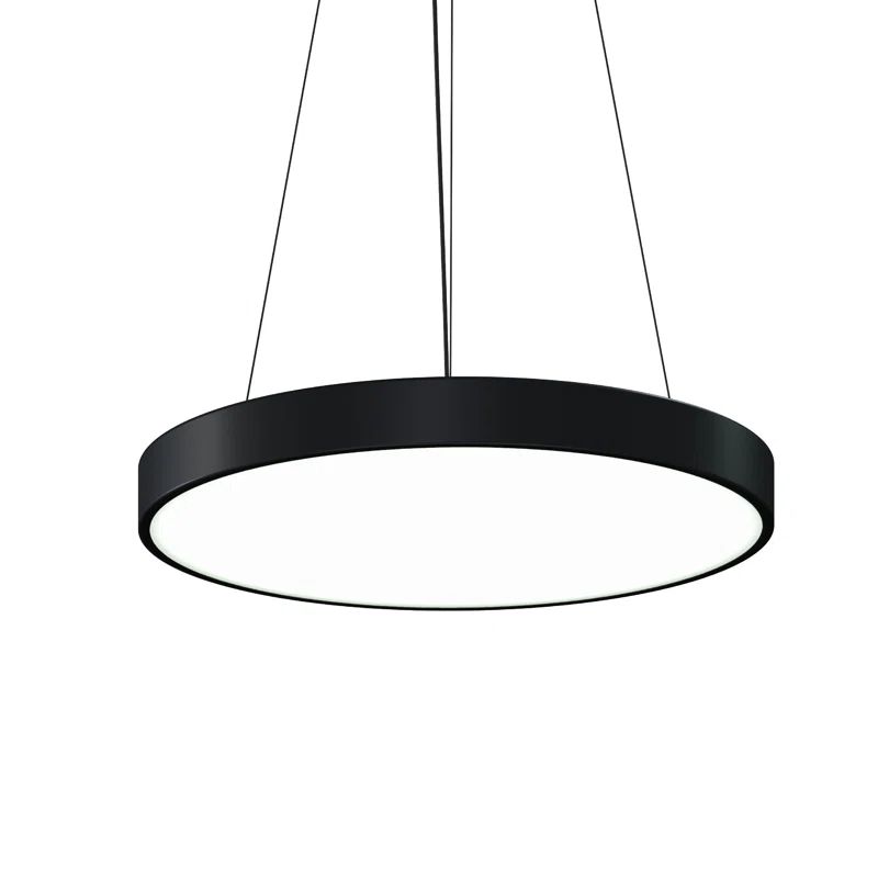 Satin Black Round LED Pendant Light