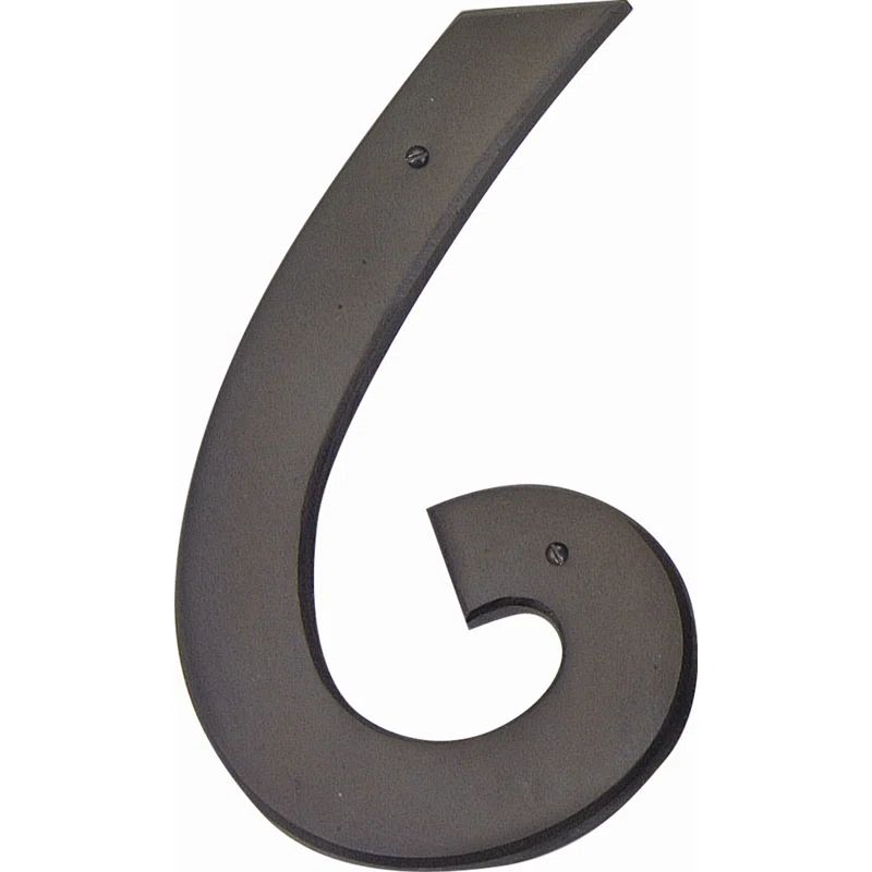 Aged Bronze 5-1/2" Mission Style Surface Mount House Number