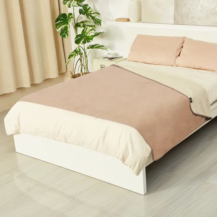 Large Camel Taupe Waterproof Fleece Outdoor Throw Blanket