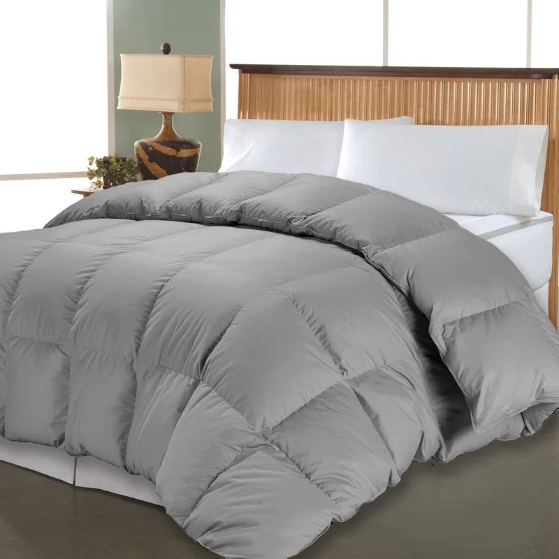 King Size Gray Cotton Down Alternative Reversible Comforter