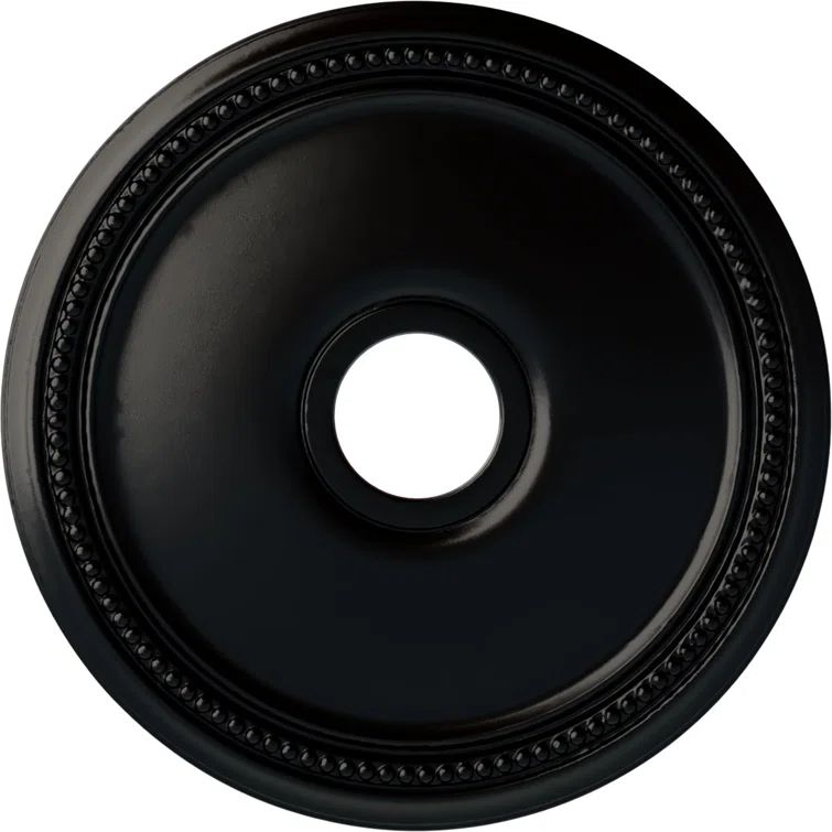 Jet Black Hand-Painted Polyurethane Ceiling Medallion