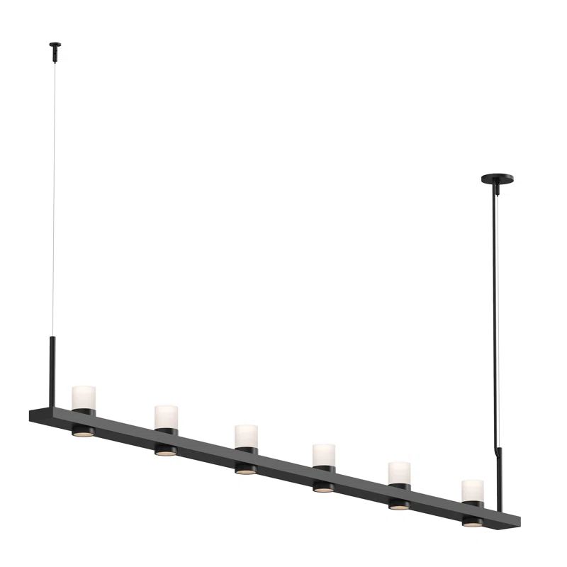 Satin Black Intervals LED Linear Pendant Light for Indoor/Outdoor