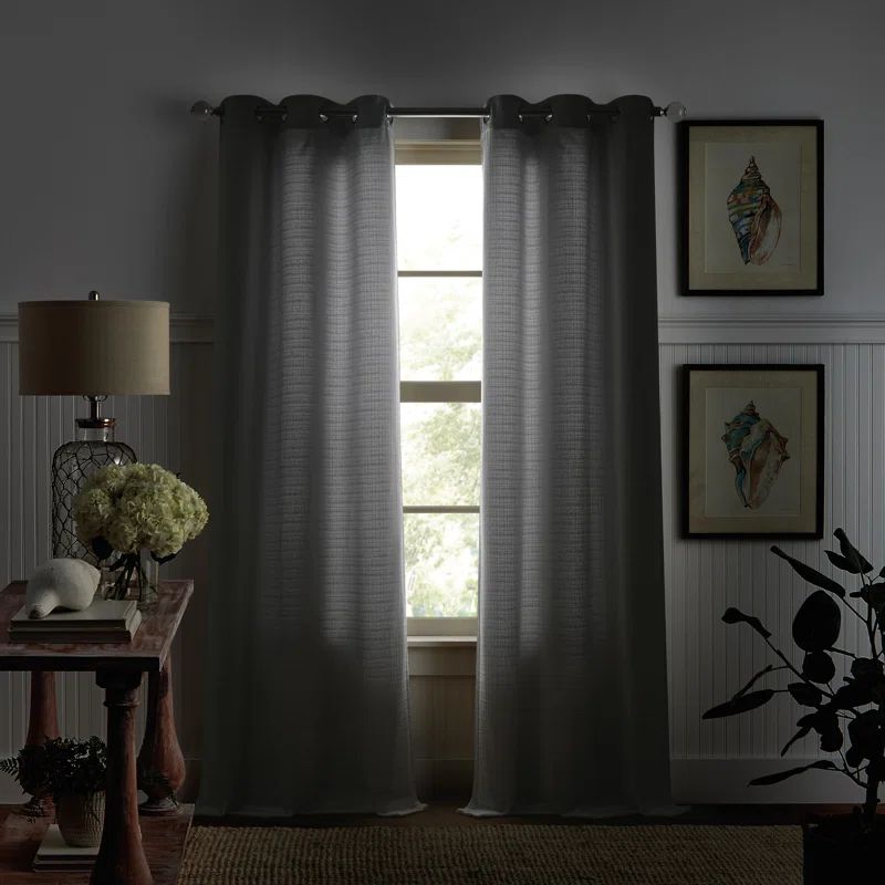 Olive Polyester Room Darkening Grommet Curtain Panel Pair