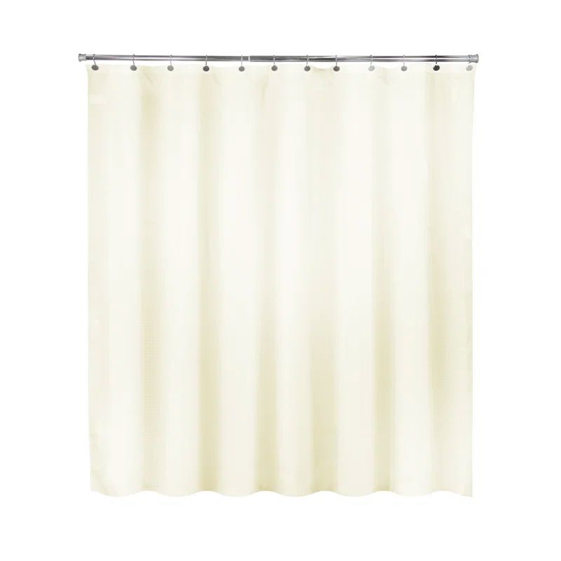 Kenney Cream Solid Polyester Shower Curtain, 70" W x 72" H