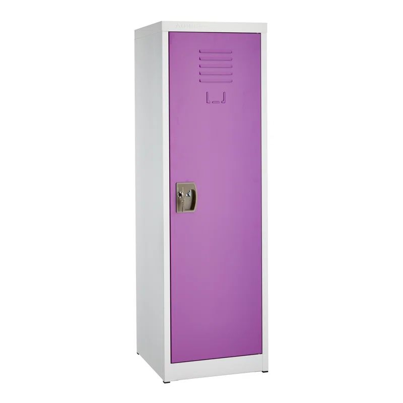 48-Inch Purple Steel Freestanding Office Locker with Adjustable Shelving
