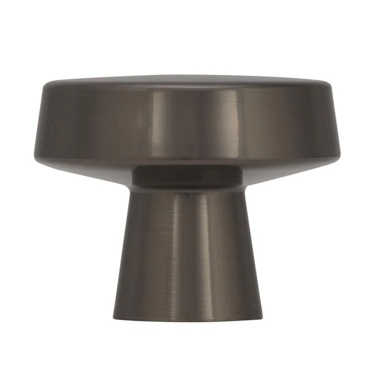 Gunmetal Round Modern Industrial Cabinet Knob with Mounting Hardware