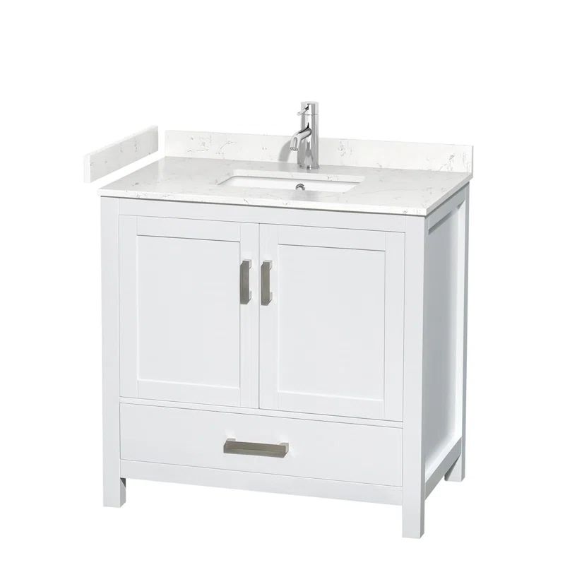 Sheffield 36" White Cultured Marble Single Bathroom Vanity