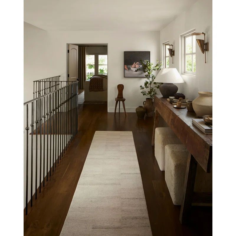 Amber Lewis Natural Fog Hand-Tufted Wool Runner Rug