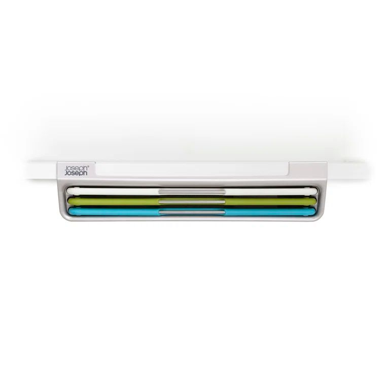 Slim White Plastic 3-Piece Under-Shelf Cutting Board Set
