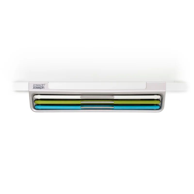 Slim White Plastic 3-Piece Under-Shelf Cutting Board Set
