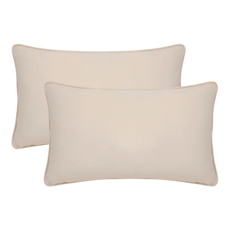 Set of 2 Beige Velvet Euro Pillow Covers with Hidden Zipper