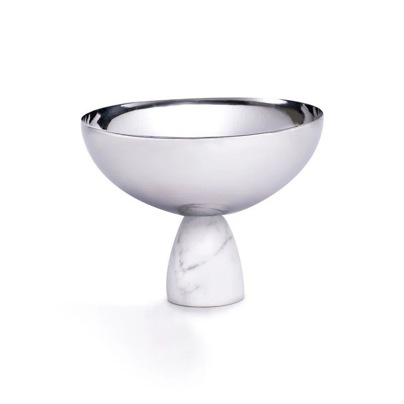Silver and Marble Modern Candy Bowl for Serving