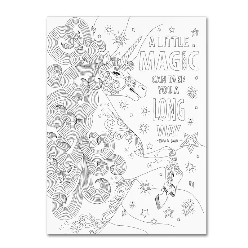 Inspirational Unicorn Quote Canvas Art in Black and White