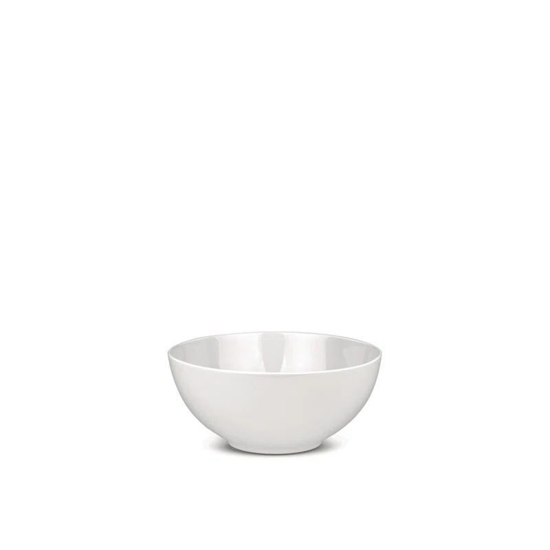 Elegant White Ceramic 9.75" Salad Serving Bowl