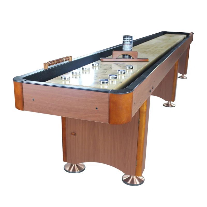 Cherry 16' Hardwood Shuffleboard Table with Metal Legs