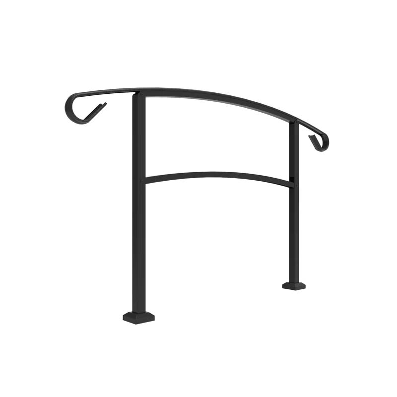 Matte Black Aluminum 4-Step Porch Railing System