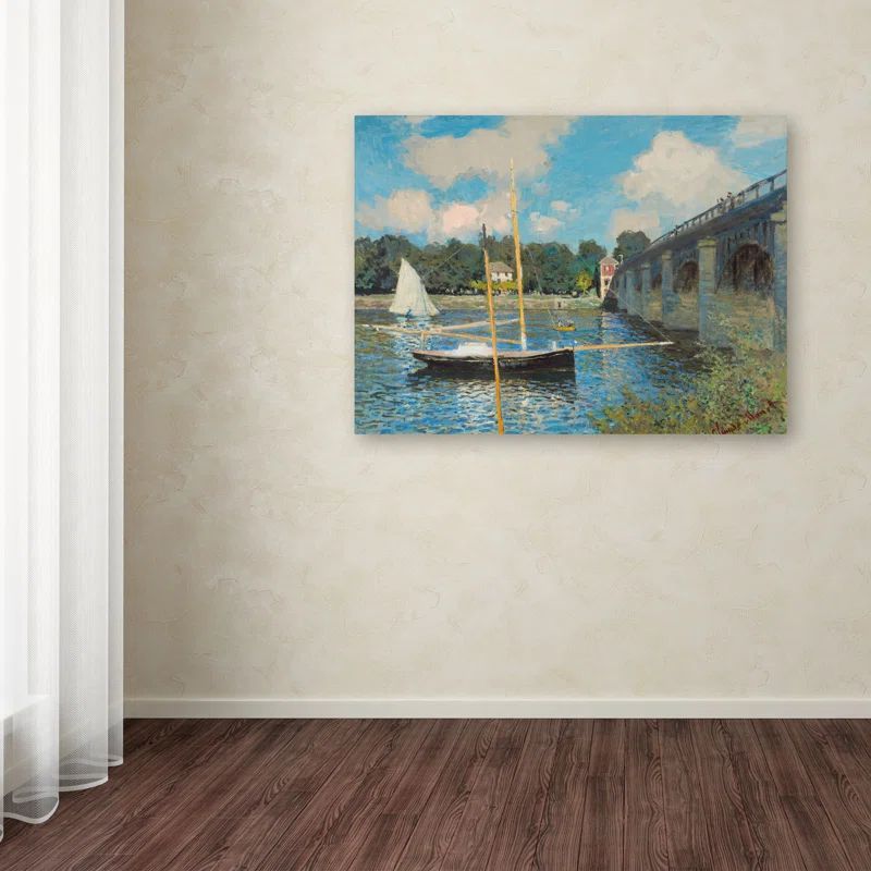 Claude Monet The Bridge at Argenteuil 24" x 32" Canvas Art