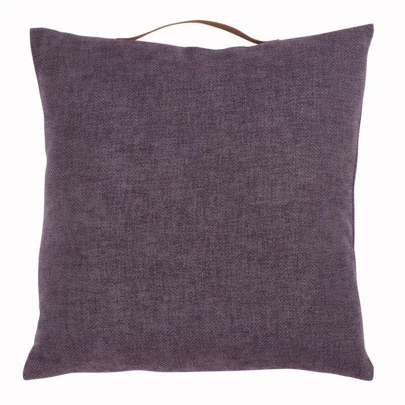 18" Purple Chenille Medium Square Throw Pillow with Handle