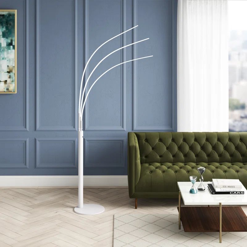 Aurora Adjustable 92" White LED Arch Tree Floor Lamp