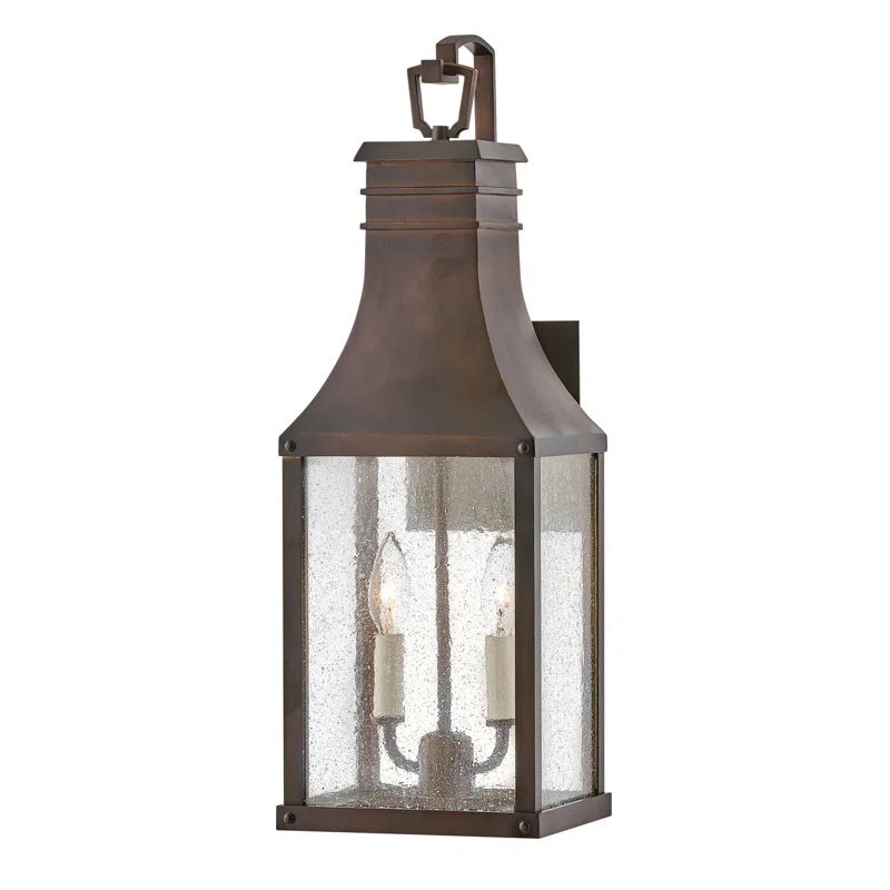 Blackened Copper 23" Outdoor Wall Light with Clear Seedy Glass