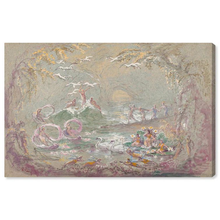 Fairy Lake Scene Gallery Wrapped Canvas Landscape Art, 15" x 10"