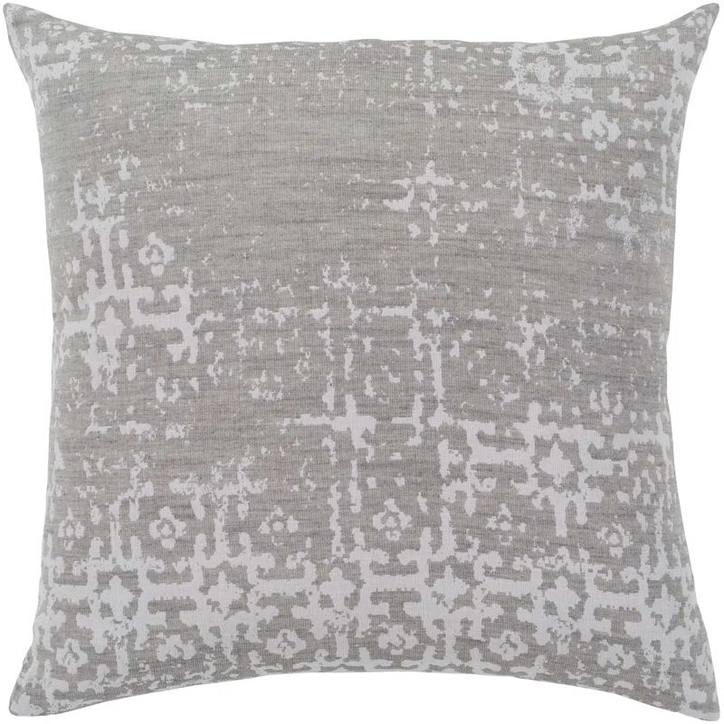 Geometric Dark Gray Cotton Euro Pillow Cover 20" x 20"